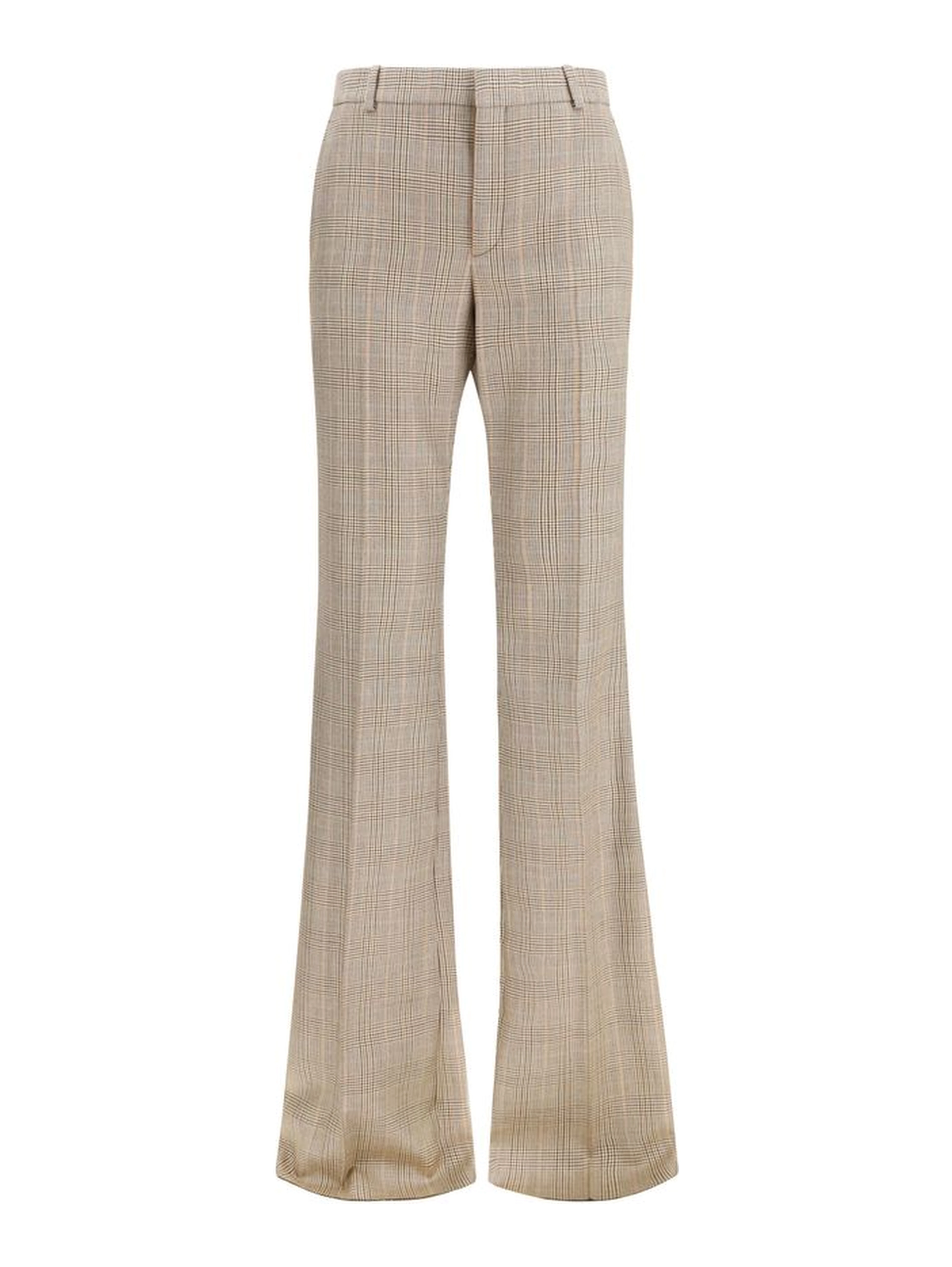 Beige Wool Oves Aries Flared Pants