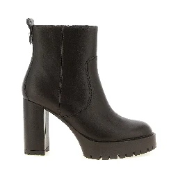 Brown Cowhide Ankle Boots