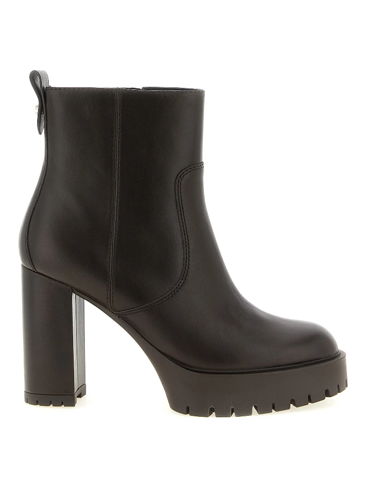 Brown Cowhide Ankle Boots
