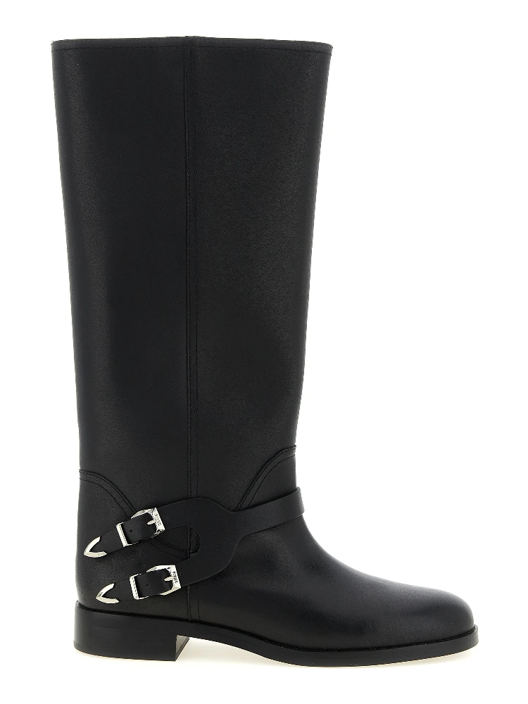 Black Cowhide Over The Knee