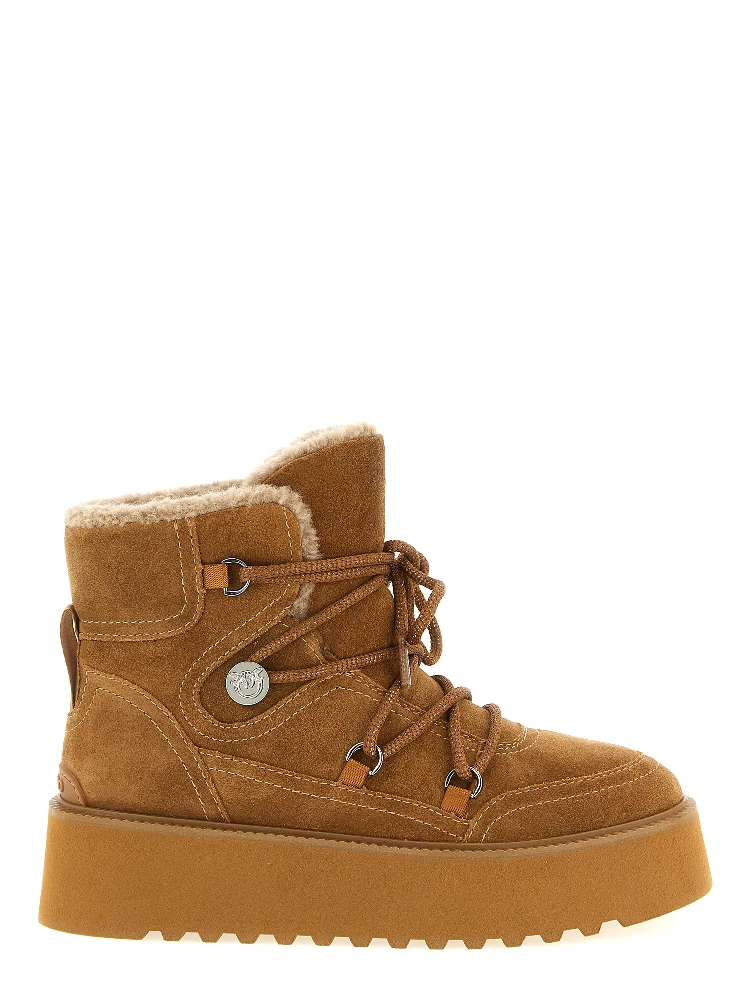 Brown Cowhide Flat Boots