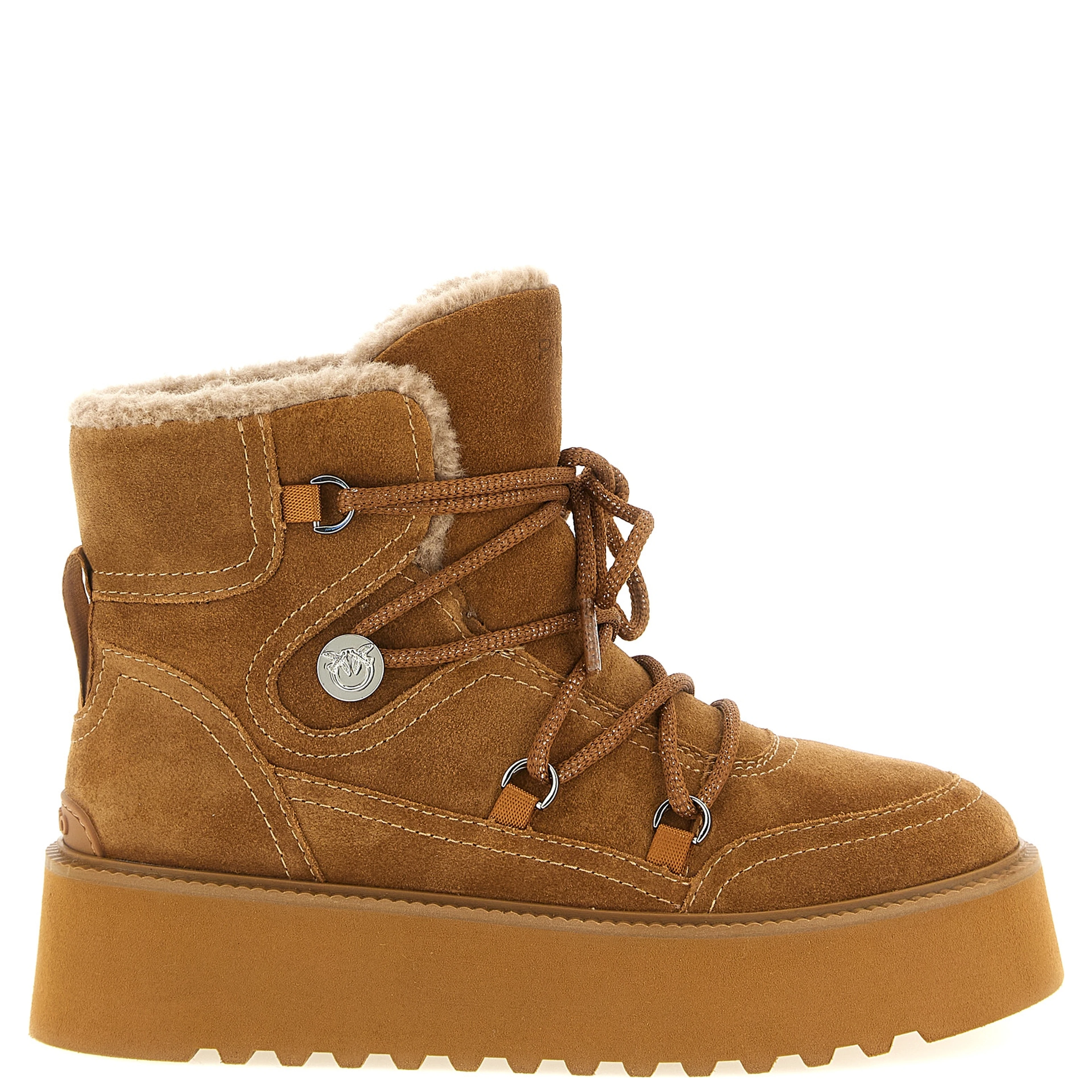 Brown Cowhide Flat Boots