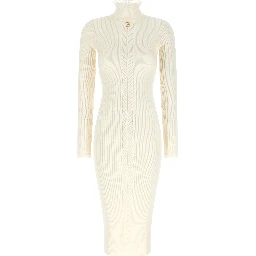 White Viscose Midi Dress
