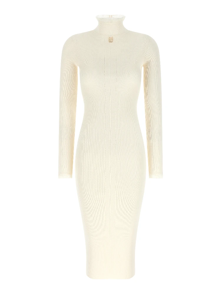 White Viscose Midi Dress