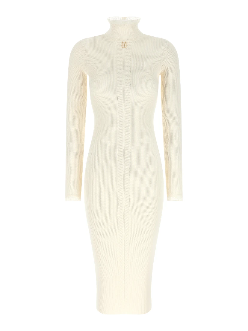 White Viscose Midi Dress