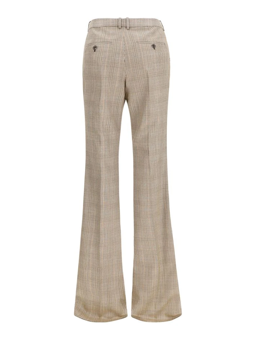 Beige Wool Oves Aries Flared Pants
