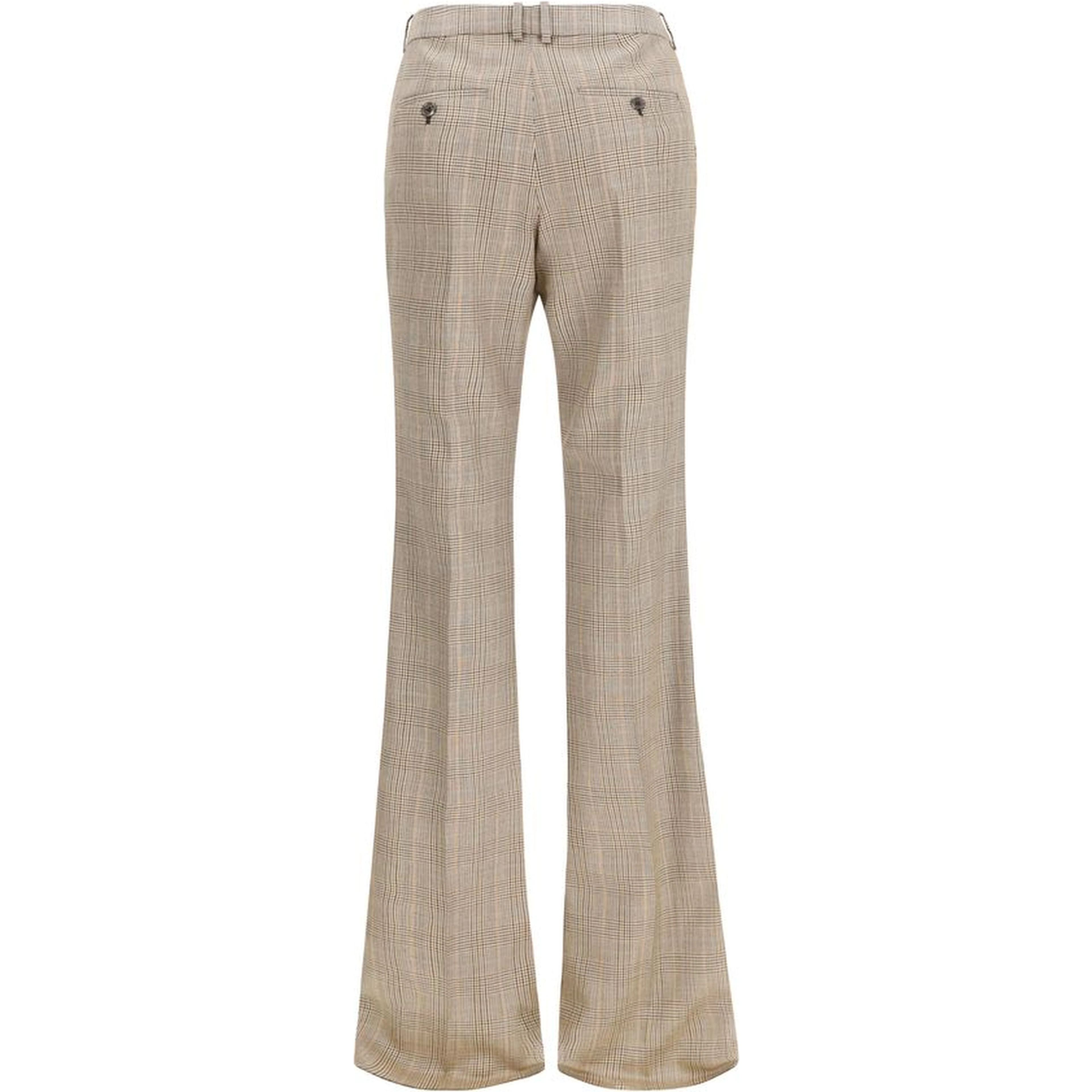 Beige Wool Oves Aries Flared Pants
