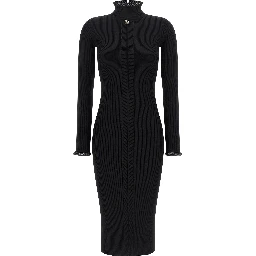 Black Viscose Midi Dress