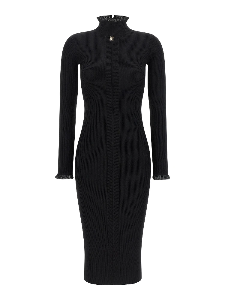 Black Viscose Midi Dress