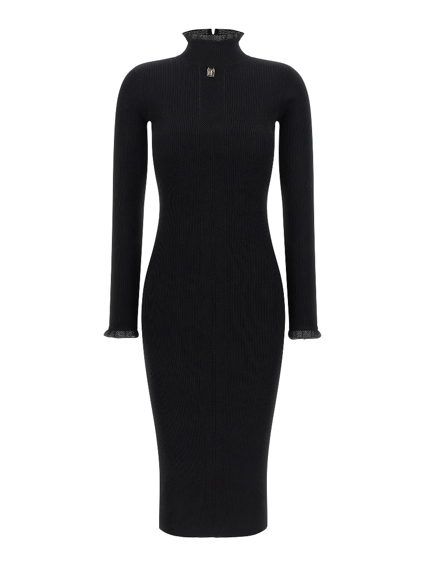 Black Viscose Midi Dress