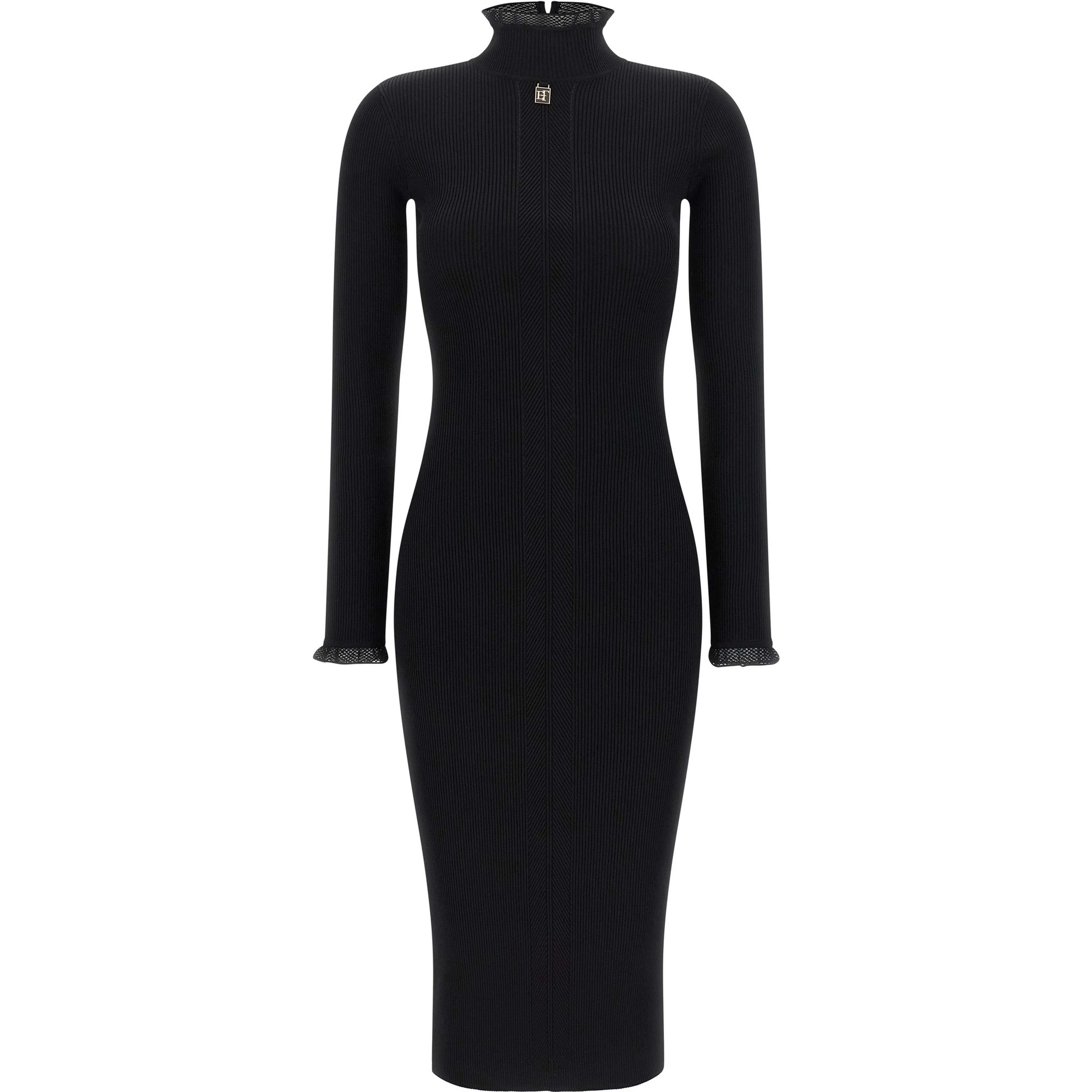Black Viscose Midi Dress