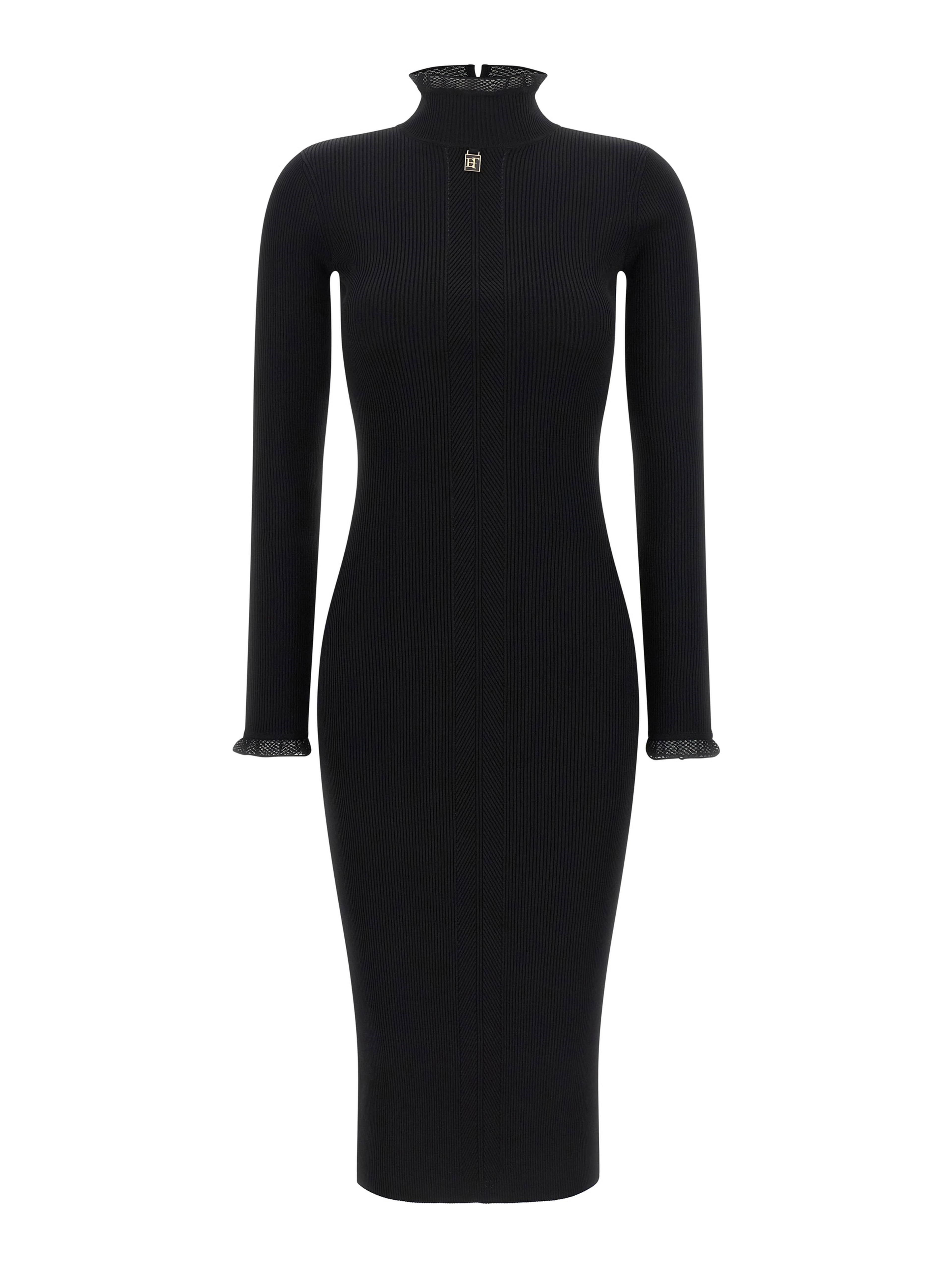 Black Viscose Midi Dress