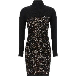Black Viscose Short Dress