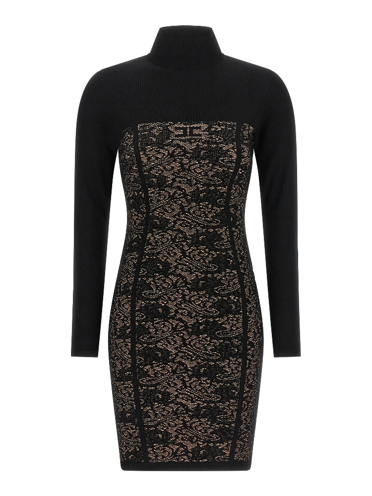 Black Viscose Short Dress