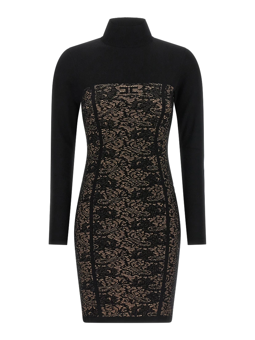 Black Viscose Short Dress