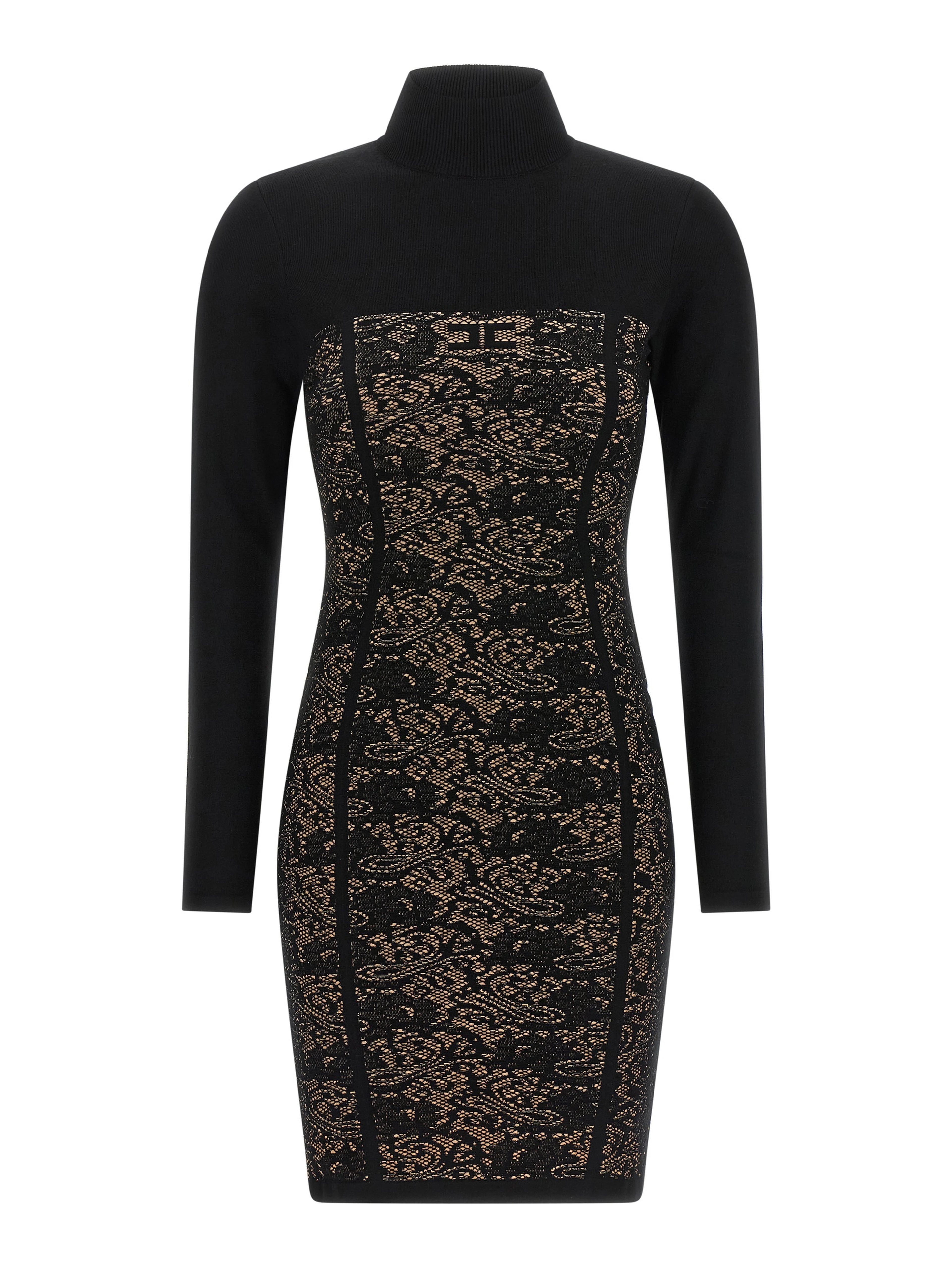 Black Viscose Short Dress