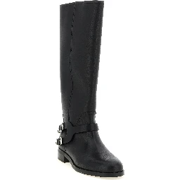 Black Cowhide Over The Knee