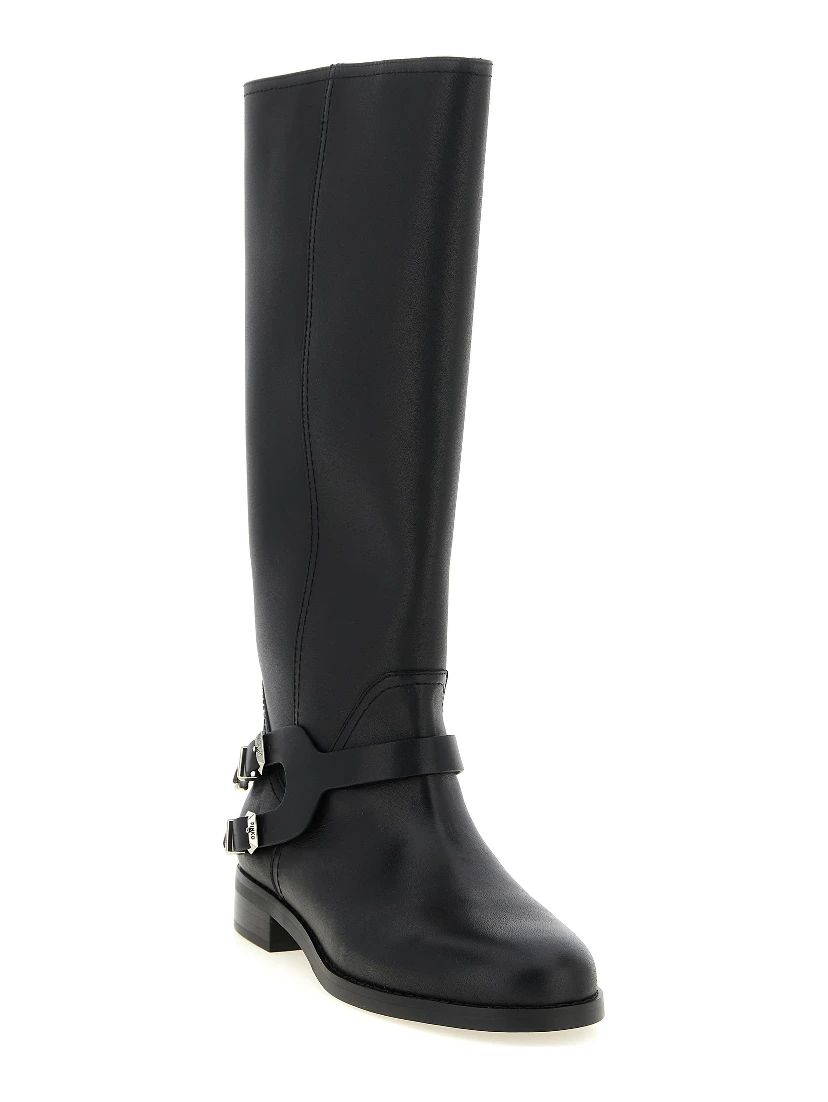 Black Cowhide Over The Knee