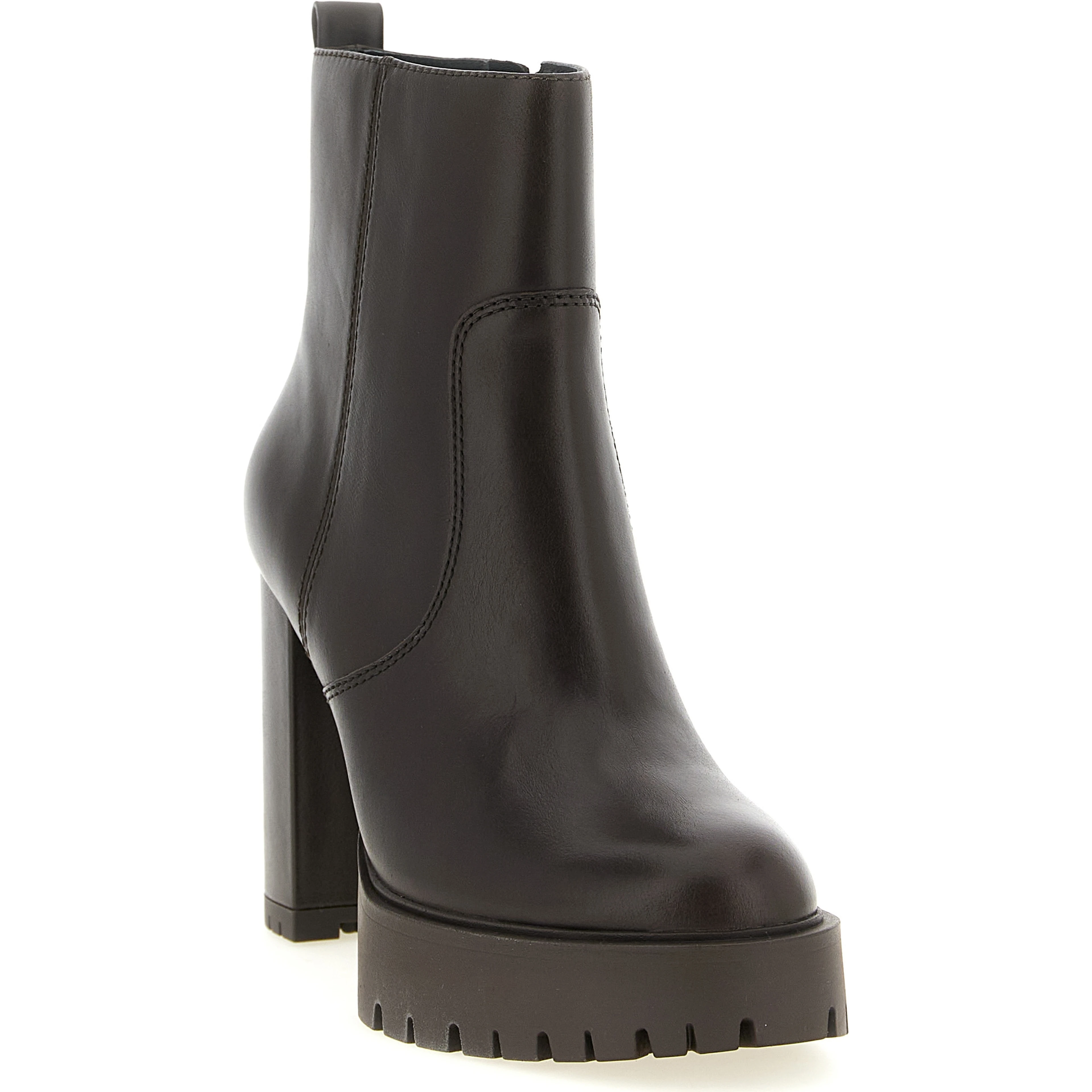 Brown Cowhide Ankle Boots