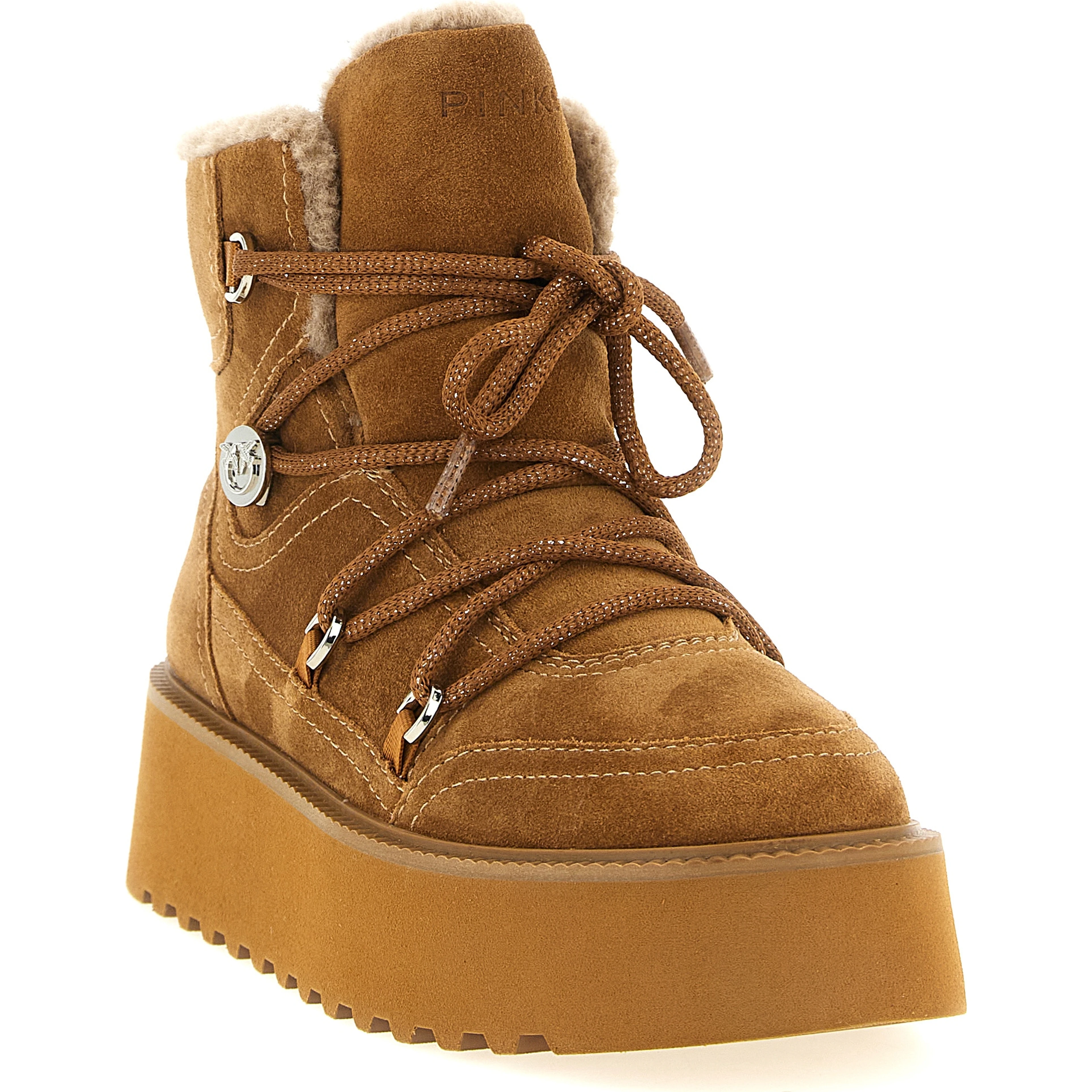 Brown Cowhide Flat Boots