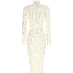 White Viscose Midi Dress