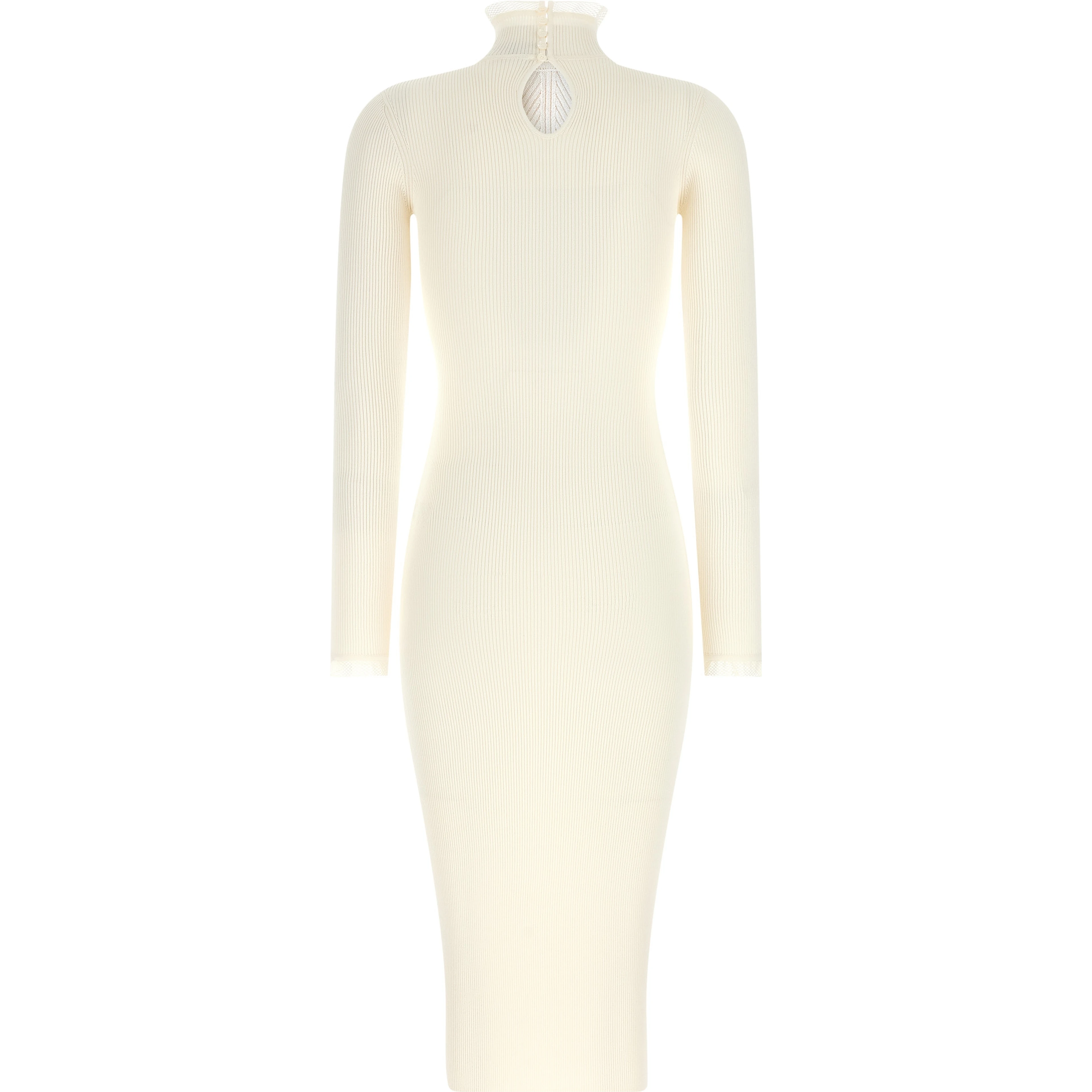 White Viscose Midi Dress