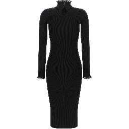 Black Viscose Midi Dress