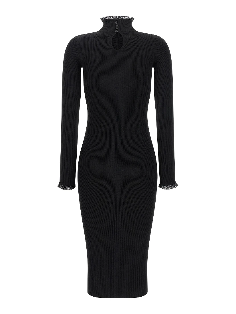Black Viscose Midi Dress