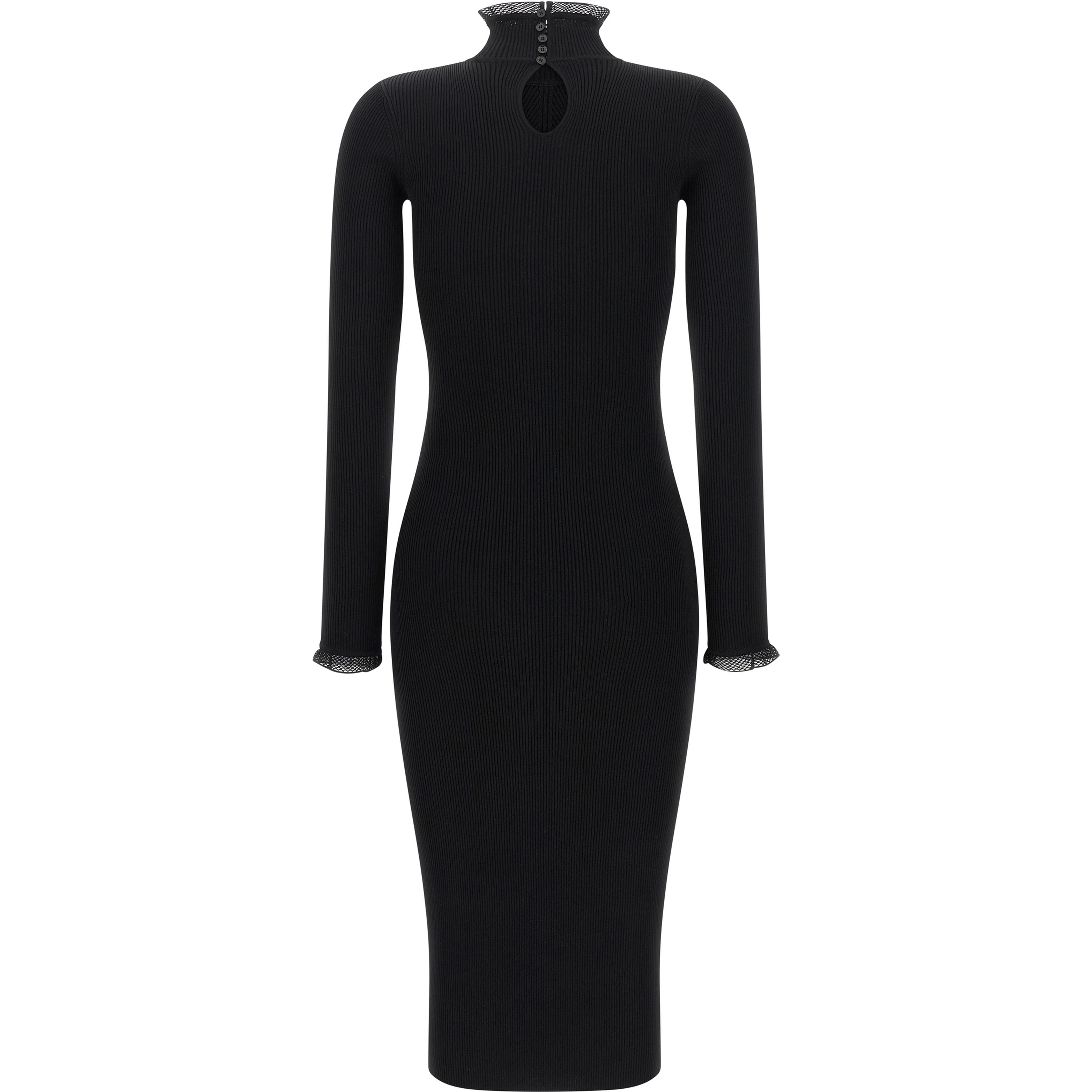 Black Viscose Midi Dress