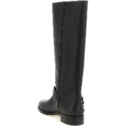 Black Cowhide Over The Knee