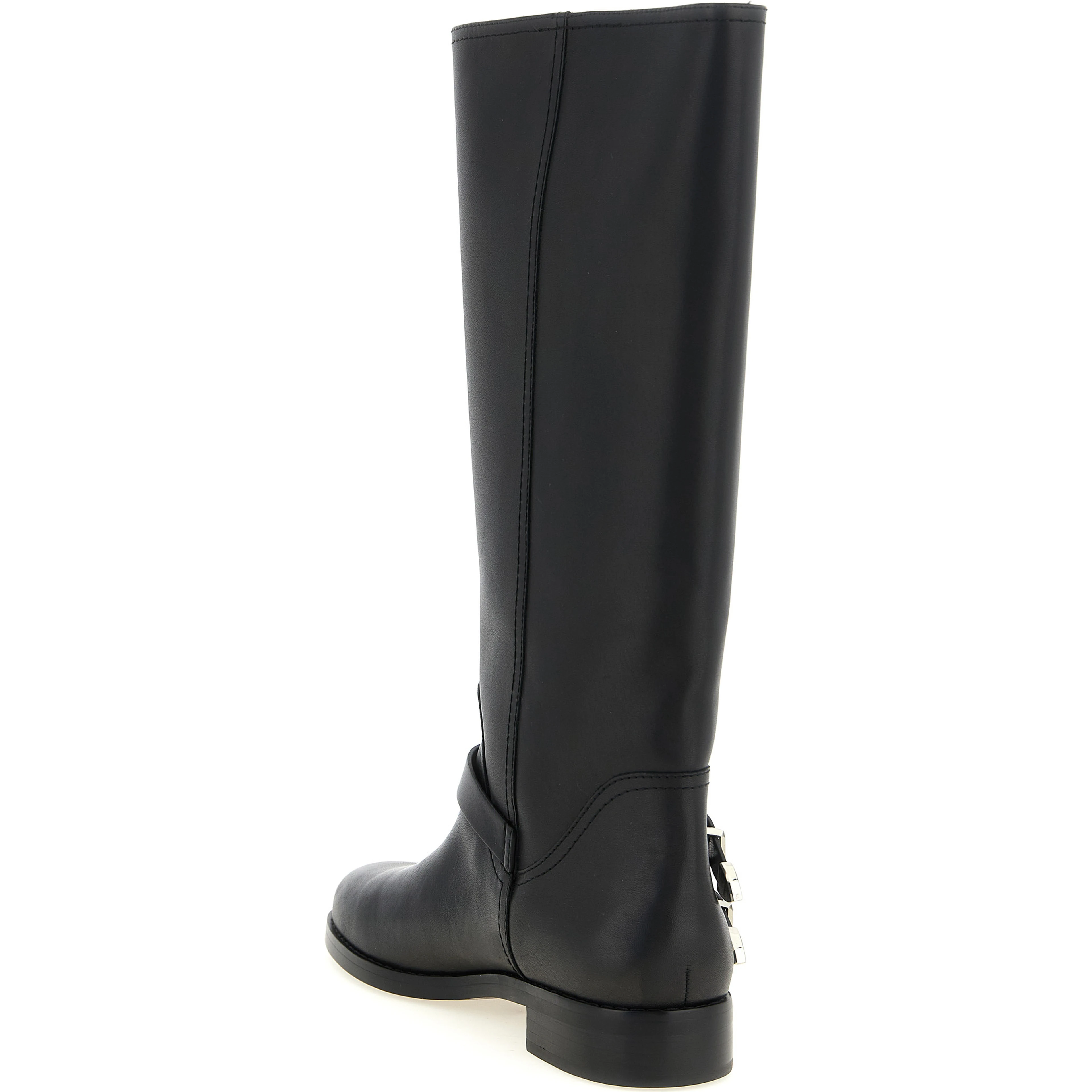 Black Cowhide Over The Knee