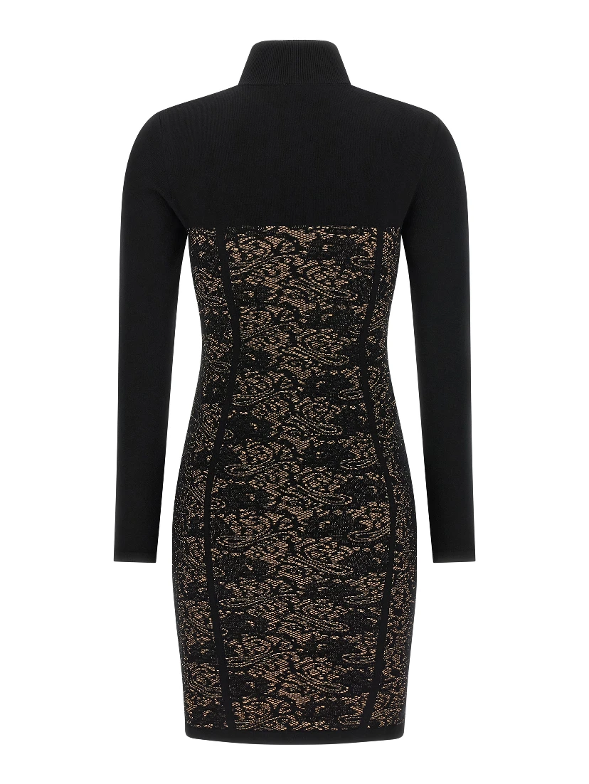 Black Viscose Short Dress