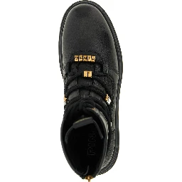 Black Cowhide Lace-Up Boots
