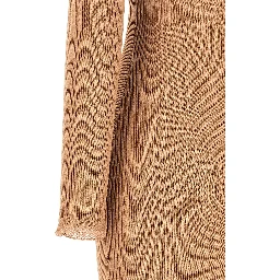 Beige Viscose Midi Dress