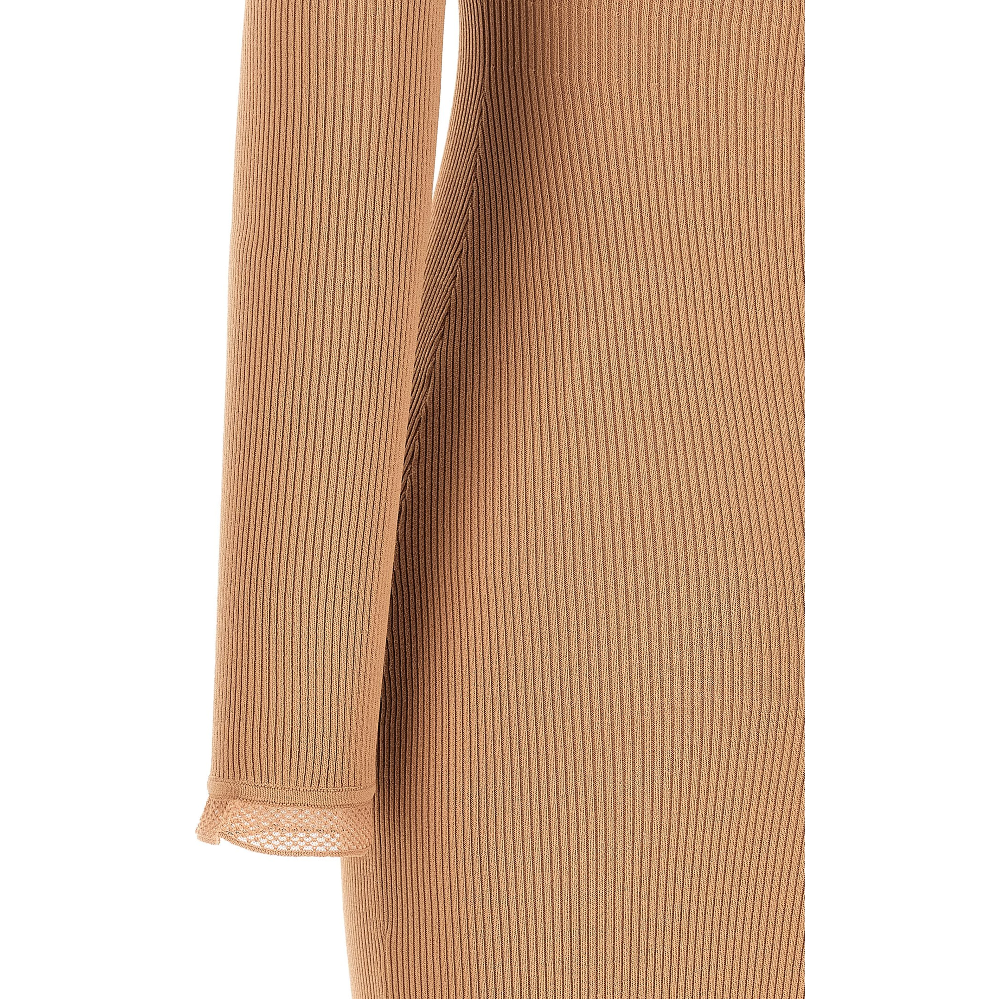 Beige Viscose Midi Dress