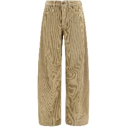 Brown Cotton Relaxed Fit Jeans