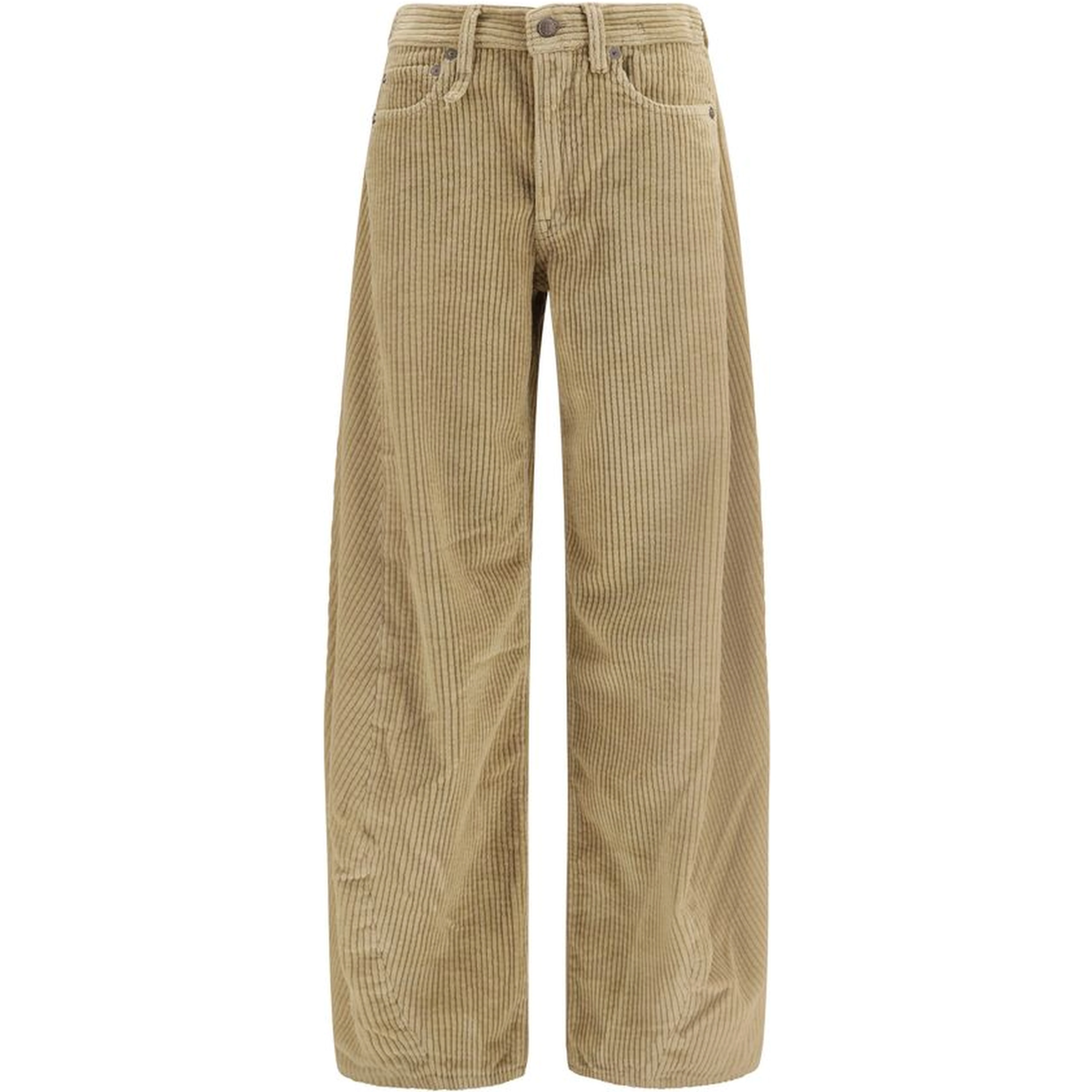 Brown Cotton Relaxed Fit Jeans