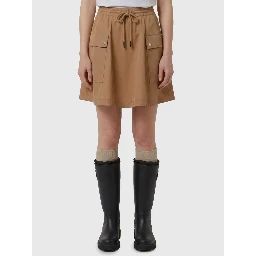 A-line mini skirt in cotton blend