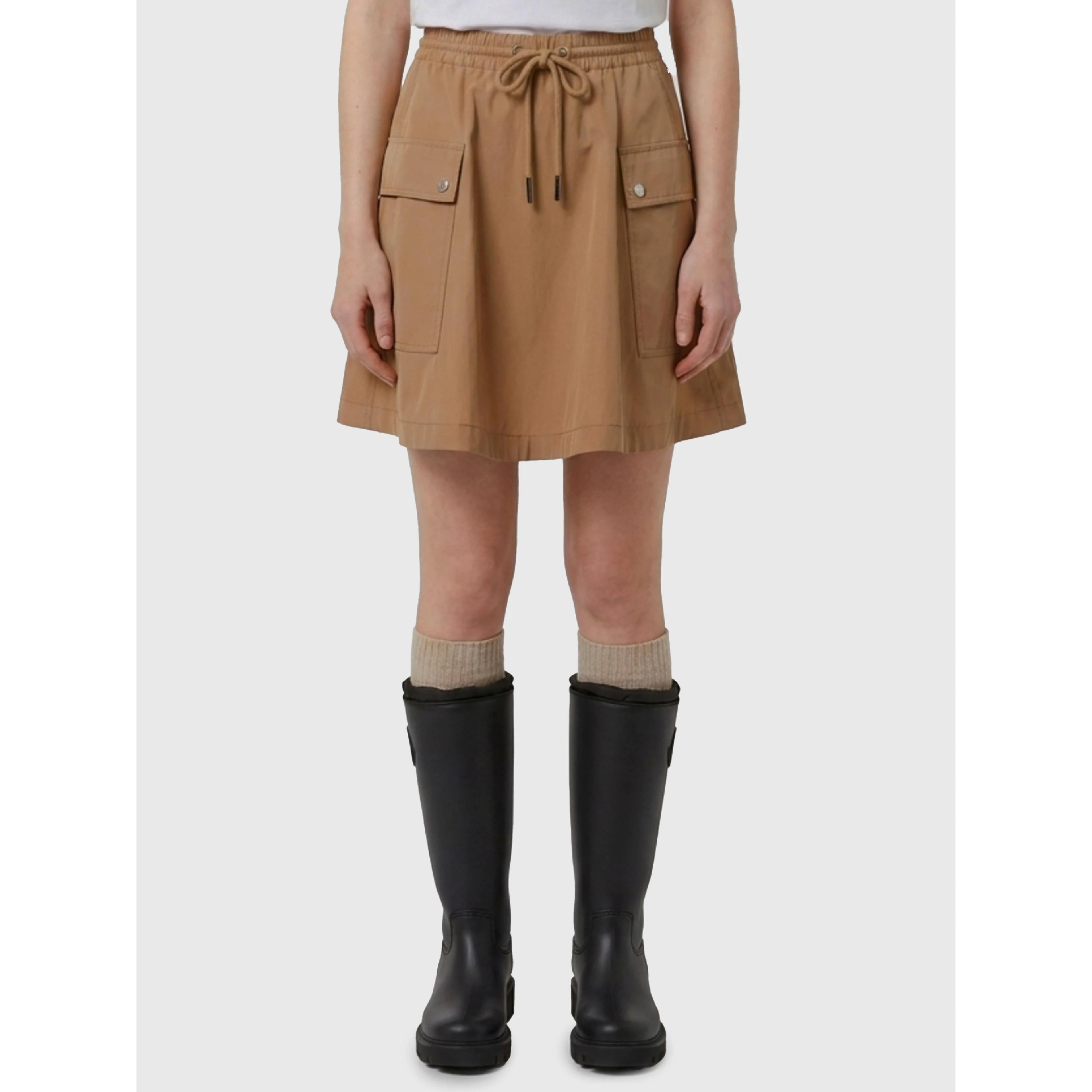A-line mini skirt in cotton blend