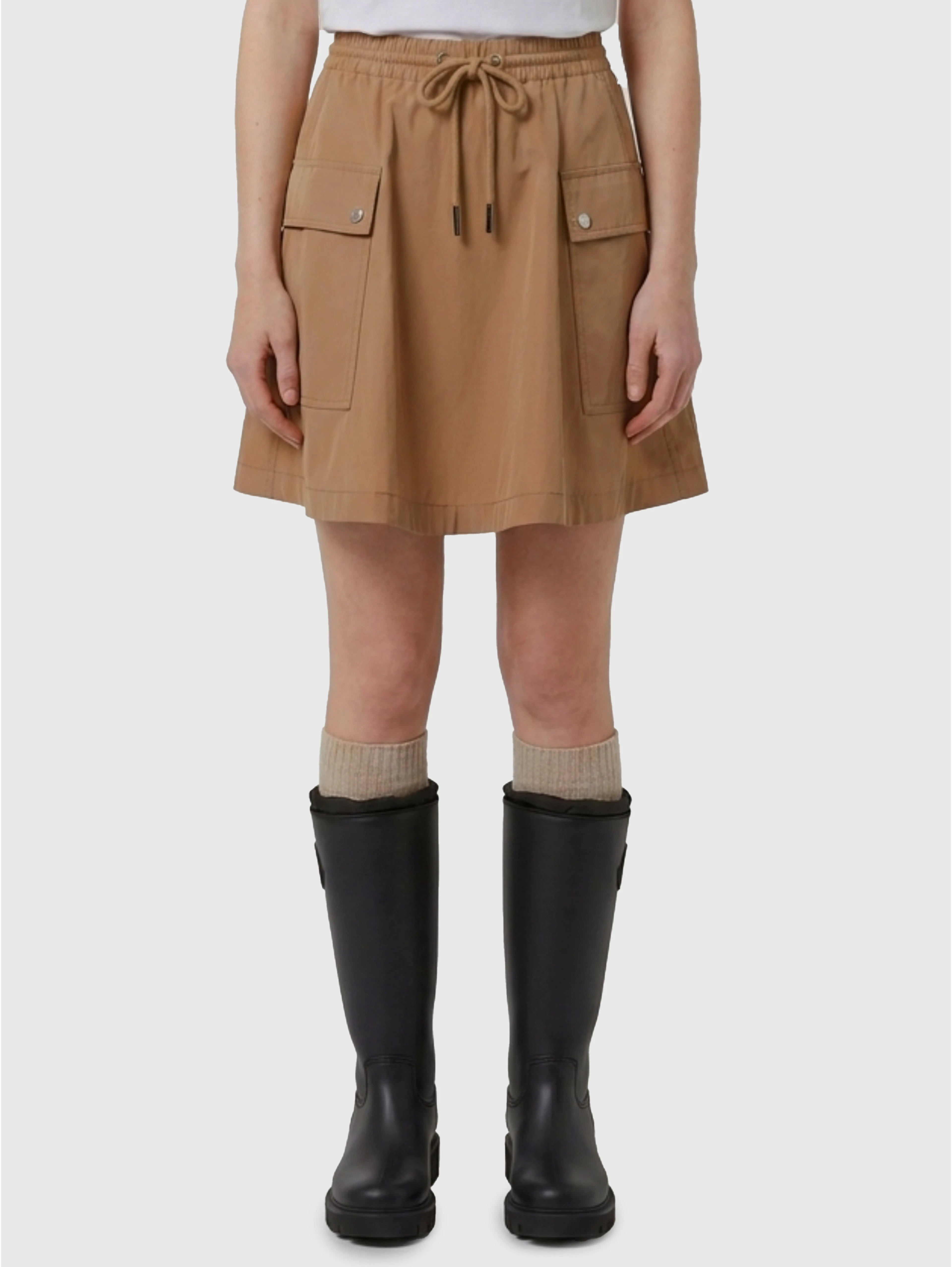 A-line mini skirt in cotton blend