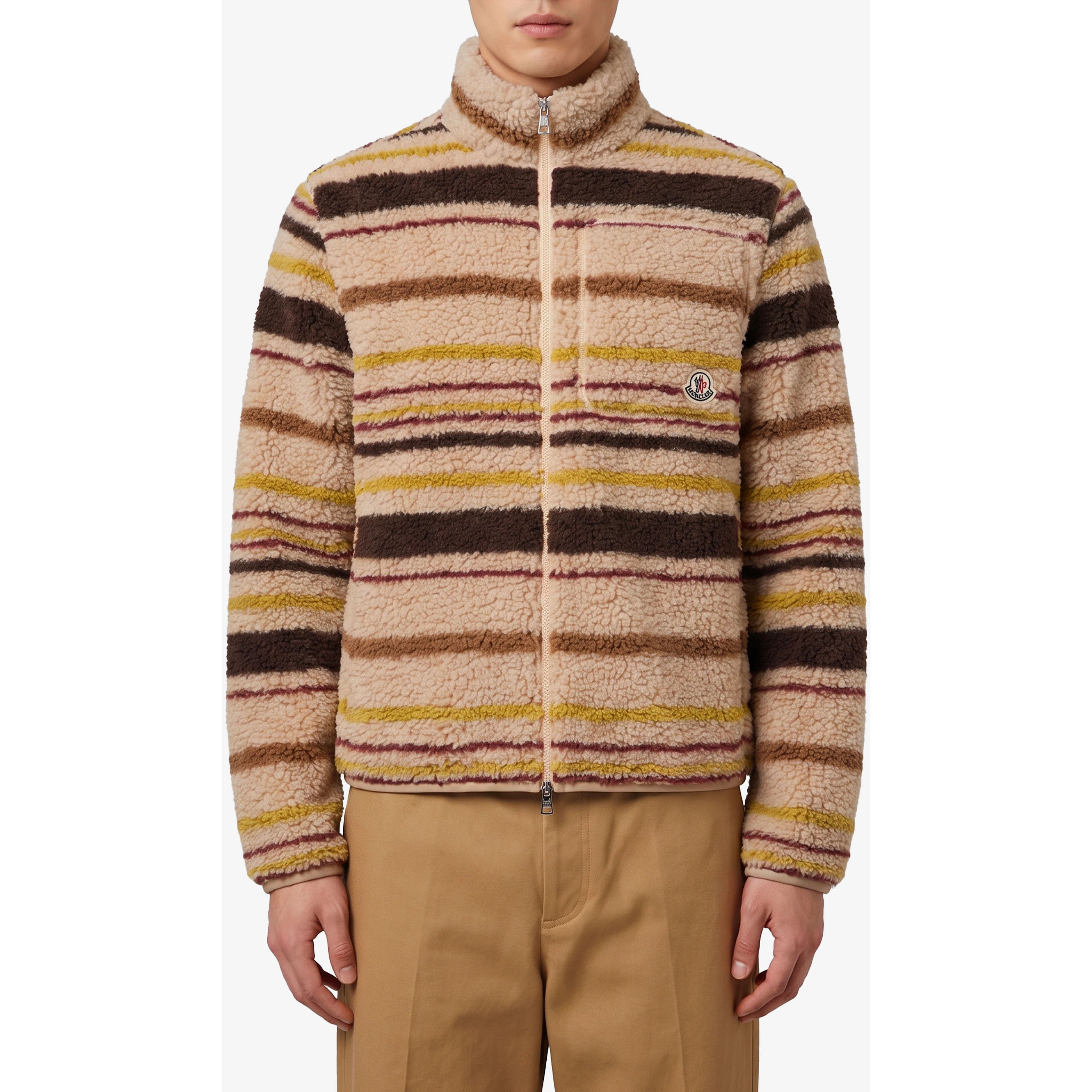 Teddy-effect zip cardigan
