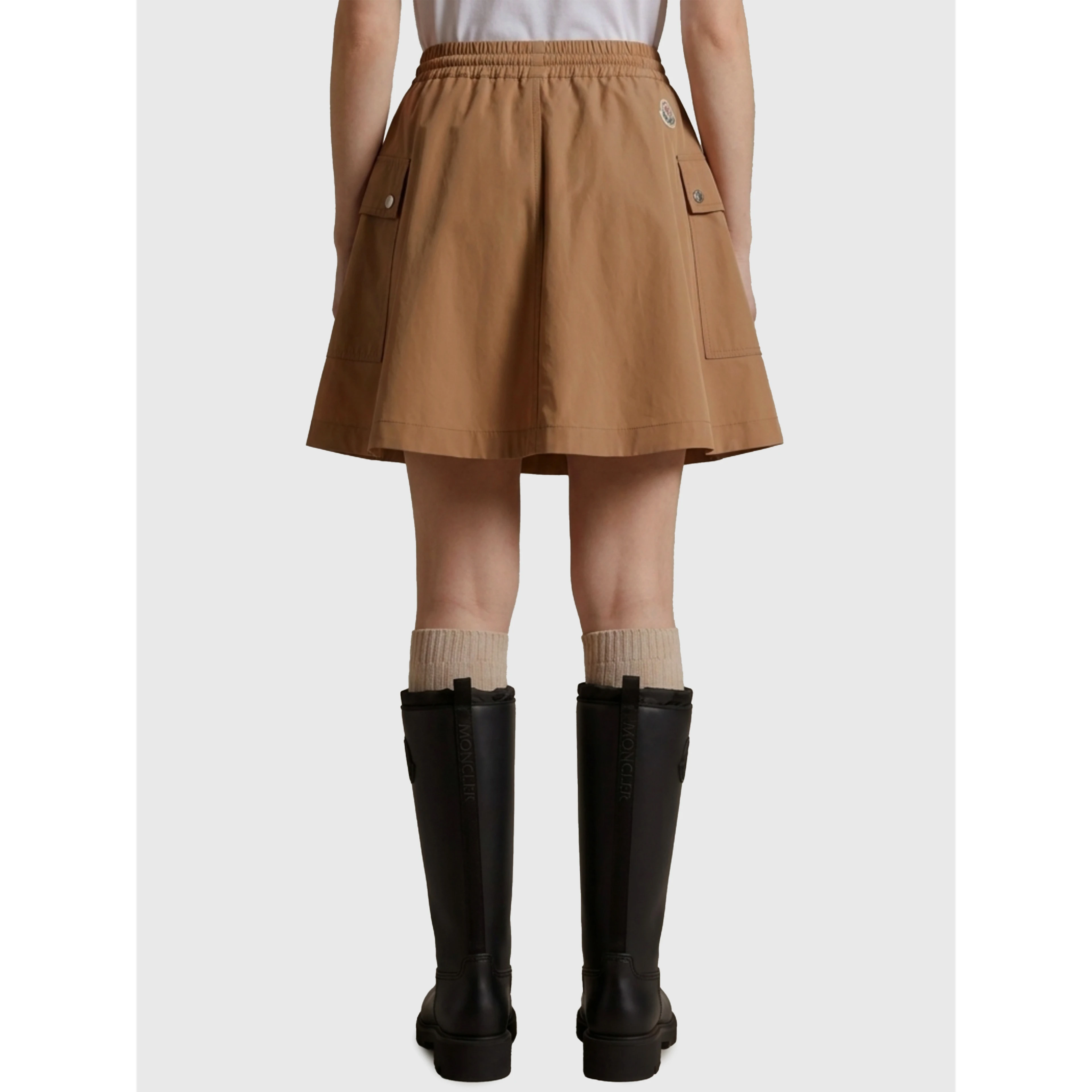 A-line mini skirt in cotton blend