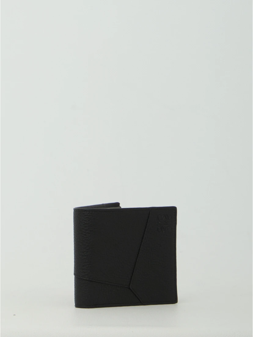 Black Puzzle Edge bifold wallet
