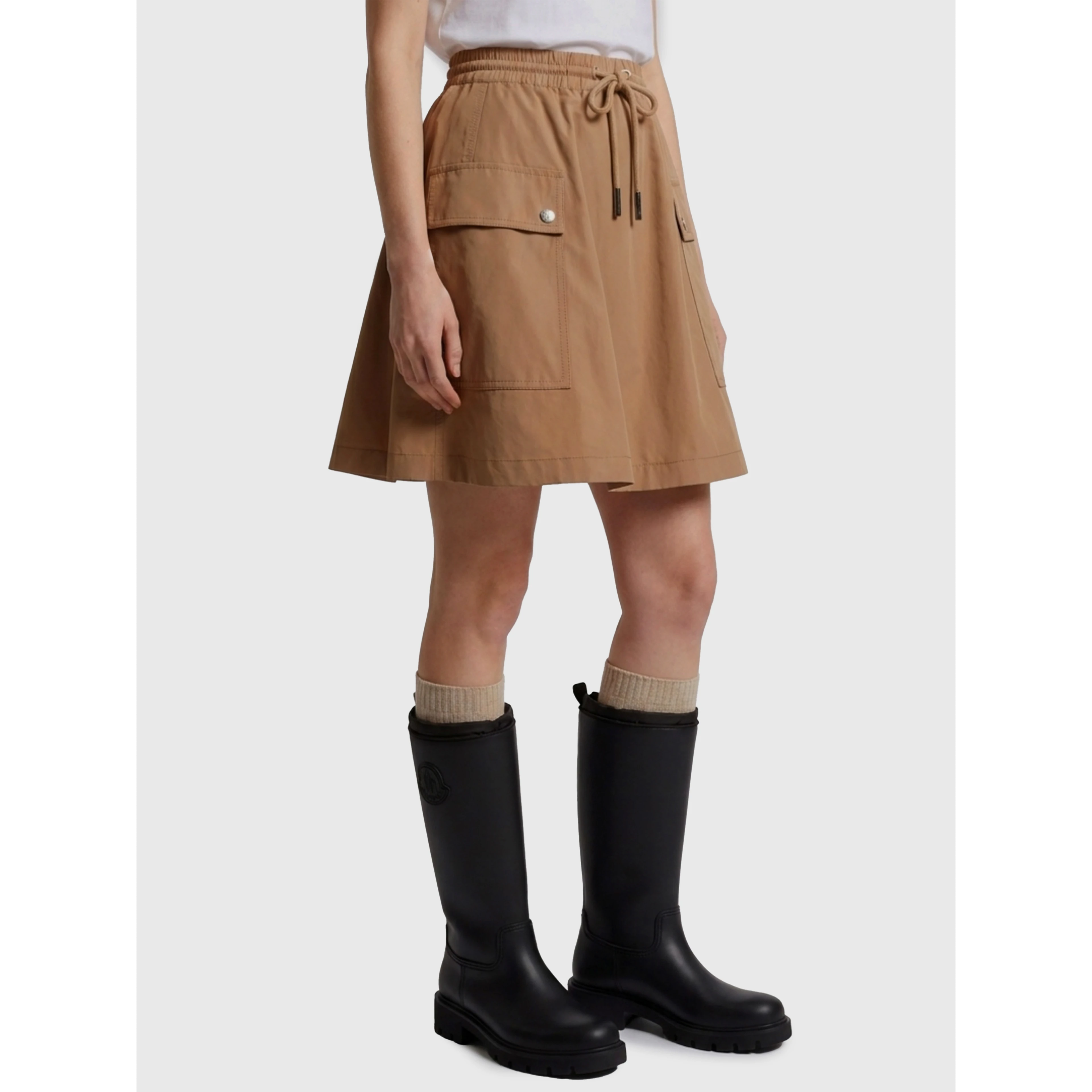 A-line mini skirt in cotton blend