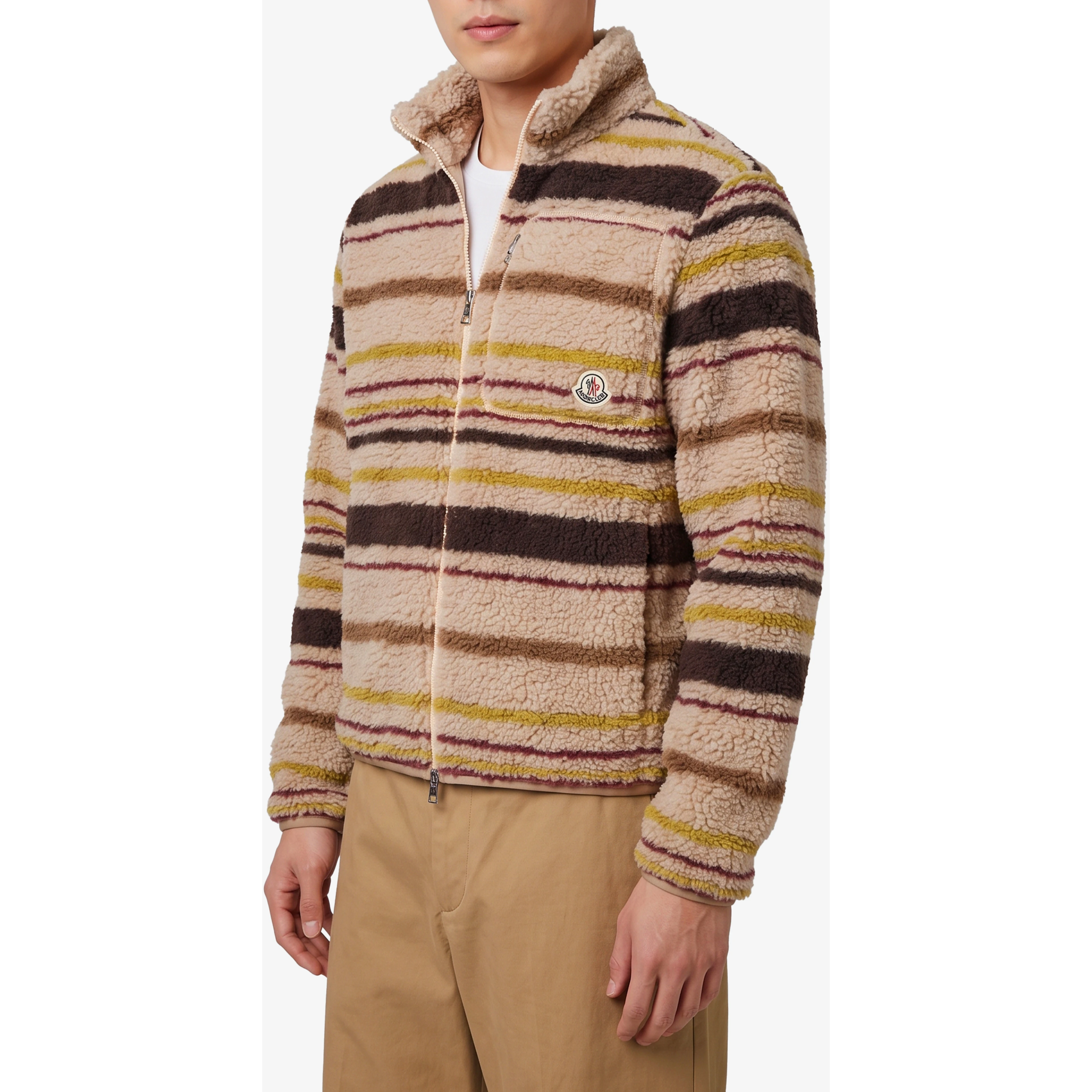 Teddy-effect zip cardigan