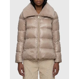 Ultralight nylon and fur collar jacket