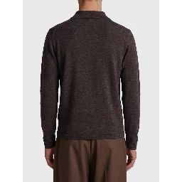 Ecorce mouliné wool long-sleeve polo