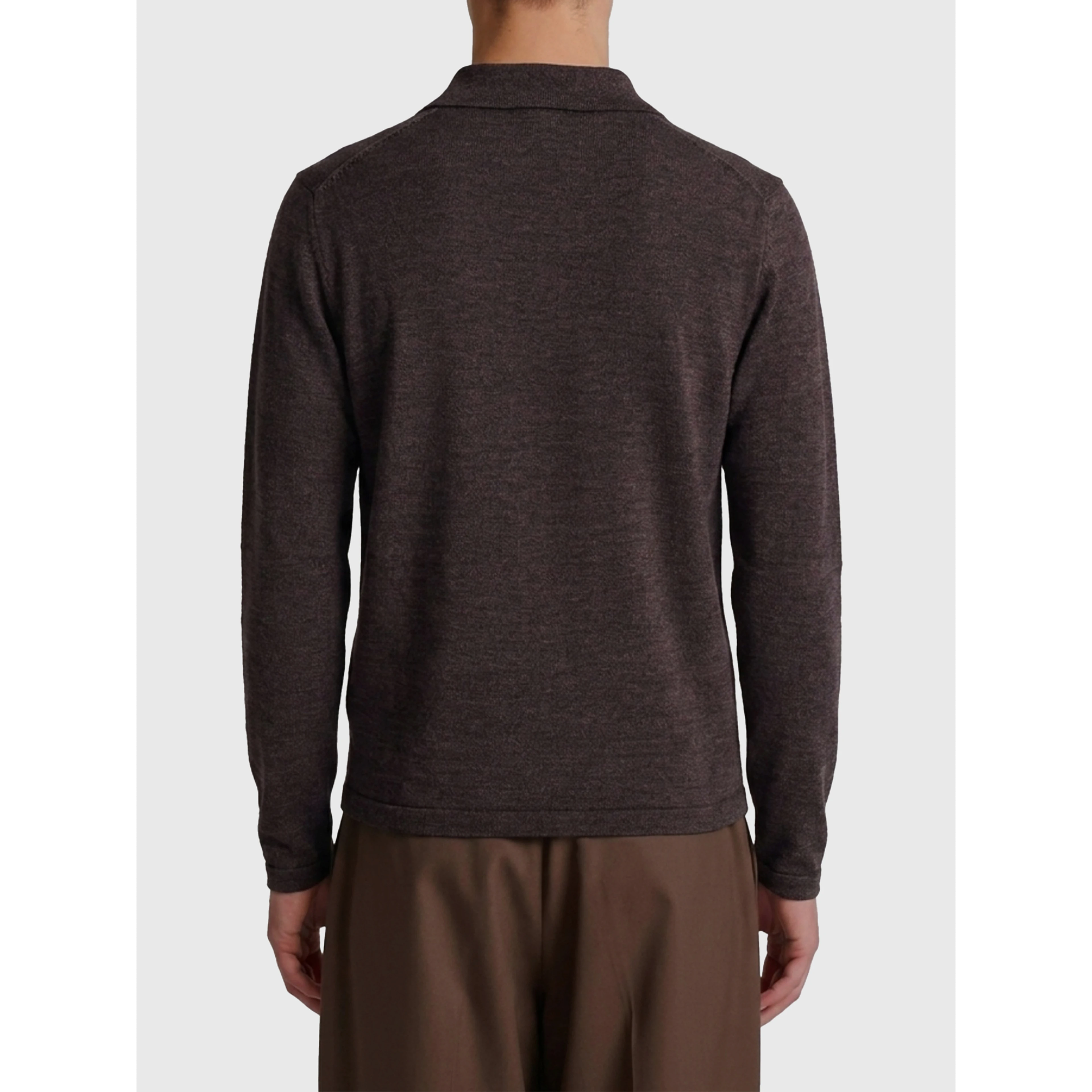 Ecorce mouliné wool long-sleeve polo