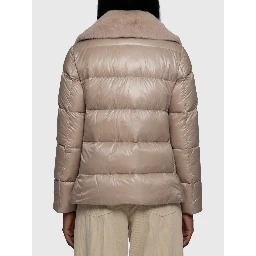 Ultralight nylon and fur collar jacket