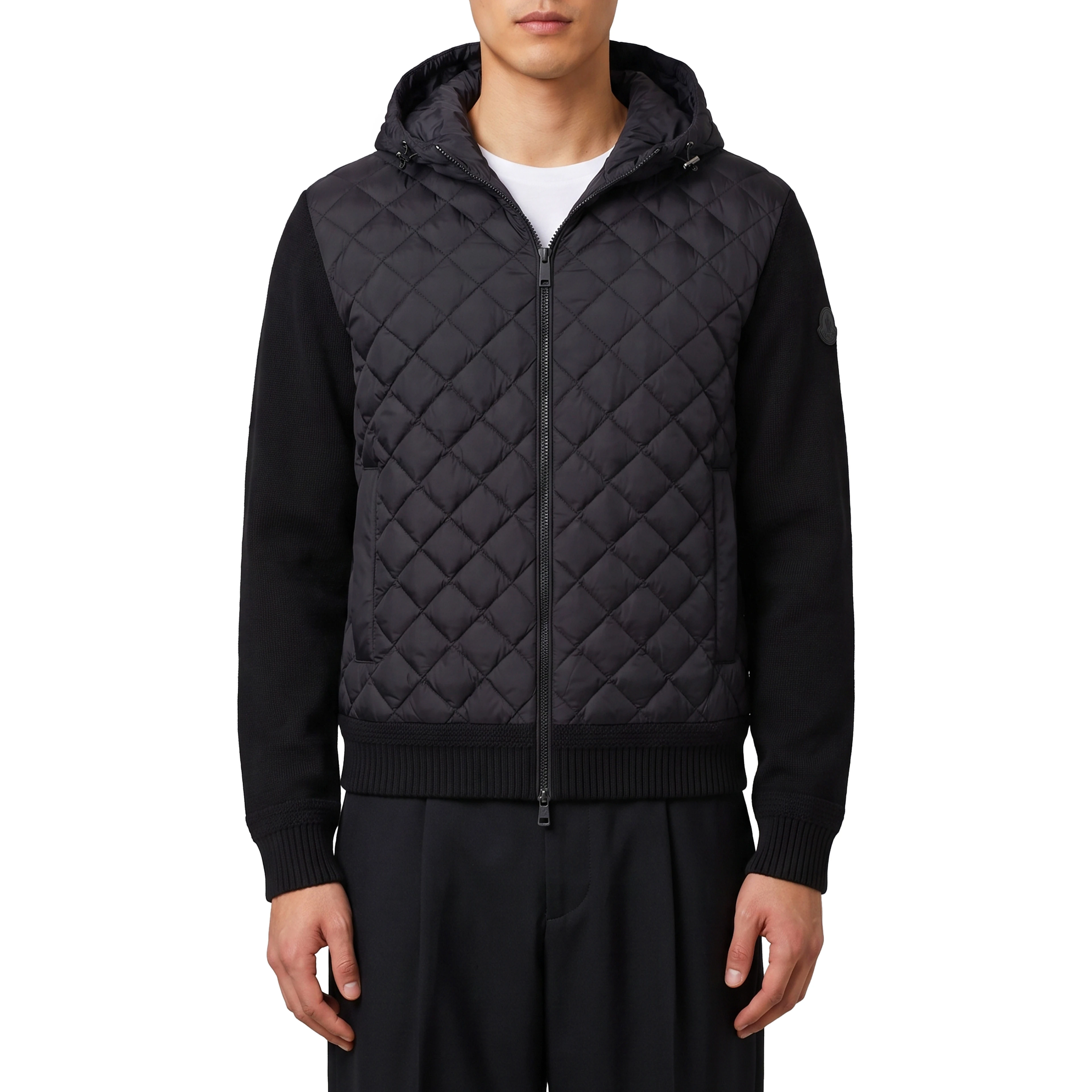Wool-cashmere blend hooded sweatshirt